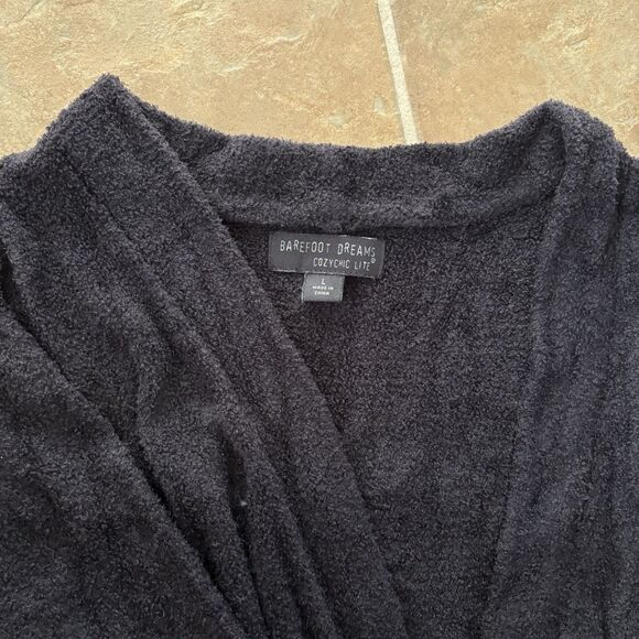 Barefoot Dreams Cardigan Womens Size Large Black Cozychic Lite - Picture 2 of 6